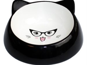 Happy pet voerbak kat specs zwart