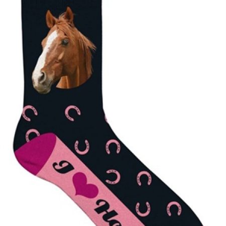 Plenty gifts sokken paard zwart / roze