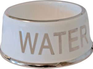 Drinkbak hond water wit/zilver